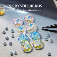 Manik-manik Kristal K9 3D Grosir 10mm Potongan Cushion Rhinestones Bebas Nikel Ramah Lingkungan Aksesoris DIY Perhiasan Seni Kuku