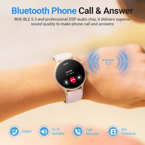 Montre connectée <span class=keywords><strong>Fitpolo</strong></span> pour femmes, écran tactile AMOLED 1,3 pouces, tracker d'activité physique, compatible iOS/Android, possibilité de passer/recevoir des appels, moniteur de fréquence cardiaque/SpO2, 3ATM - Product Image 3