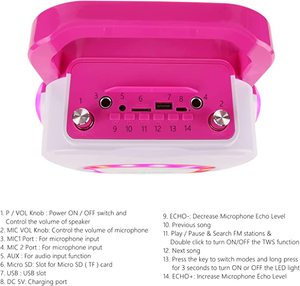 Máquina de karaoke para niños, altavoz con dos micrófonos dobles, RJPS150, <span class=keywords><strong>ROCK</strong></span> <span class=keywords><strong>JAM</strong></span> - Product Image 5