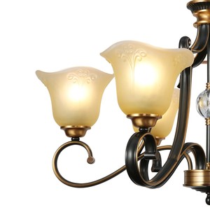 Copper Modern Simple Living Room Pendant <b>Lights</b> Villa Duplex Building Glass Lampshade Atmospheric <b>Chandelier</b> Wholesales - Product Image 3