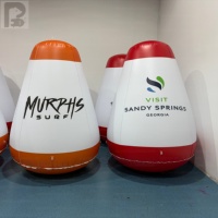 Bouée de natation conique gonflable géante personnalisée avec logo, en PVC, entièrement imprimée, marqueur flottant en forme de goutte d'eau pour course de natation en eau libre et événements sportifs