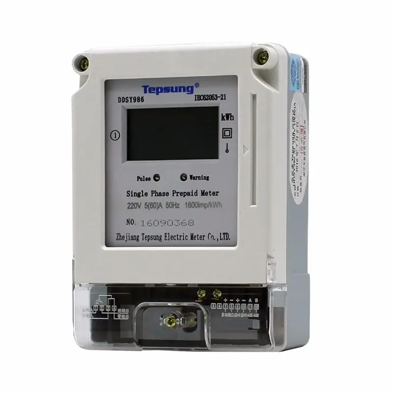 Compteur d'énergie à panneau frontal installé, monophasé, en kwh, pré-planté, avec carte IC