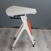 Table trapézoïdale avec cloison, table d'étude pour employés, table de conférence multi-personnes, table de bureau modulable