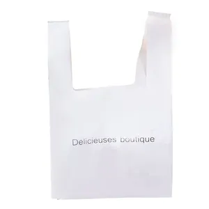 Nouveau sac d'emballage de cuisson fourre-tout blanc personnalisé pour pain et dessert sac à provisions en plastique à emporter