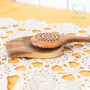 Heat Resistant Acacia Wood Kitchen Scoop Holder Storage Tray Cutlery Utensil Countertop Organizer Spoon Stand - Product Image 4