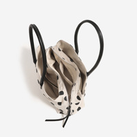 Tas Tangan Kanvas Polkadot Segar Musim Semi Musim Panas Korea untuk Wanita Tas Tote Travel Gaya Baru Multi Saku Kapasitas Besar