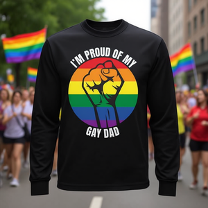 ฉันภูมิใจในเสื้อยืดแขนยาวลายพิมพ์เกย์แดร์ พไรด์ แดร์ แดร์ แพร์ด ของฉัน - Product Image 3