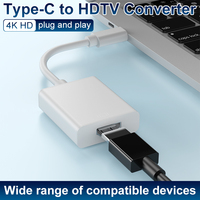 Tipo C a HDTV Adaptador Convertidor Cable de video USB HD 4K Aleación de aluminio USB C a HDTV Adaptador