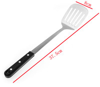 Spatule de cuisine longue en plastique pour wok avec louche à soupe et spatule ajourée en acier inoxydable