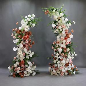 Arche florale de mariage rose mélangée pour extérieur, décoration de fenêtre, événement, cérémonie, fleurs artificielles - Product Image 1