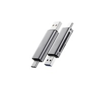 Lecteur de cartes SD/TF USB 3.0 Type C haute vitesse en alliage d'aluminium pour téléphone portable, ordinateur, appareil photo et drone - En stock