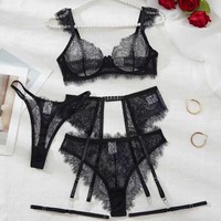 Sexy kanten lingerieset voor dames, sexy erotische lingerie, bh- en ondergoedset voor dames, sexy kleding, verleidelijke stringset