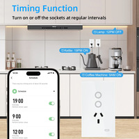 Interrupteur et prise intelligents WIFI 240V aux normes australiennes, panneau tactile en verre, commande à distance par application, commande vocale, protection ignifuge