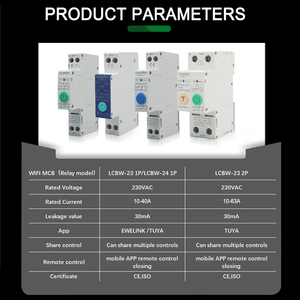 2p mcb האחרון עיצוב מתג wifi חכם עבור בית חכם עם תזמון ופונקציות עיכוב מפסק - Product Image 3