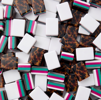 Ensemble de tuiles de mahjong américain de luxe à 4 couches, 166 tuiles en acrylique avec dos effet écaille de tortue, pour joueurs professionnels, fêtes à domicile et cadeaux