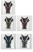 Autocollant décoratif à motif personnalisé, texture chromée, protection de réservoir en forme d'arête de poisson pour réservoir de carburant de moto