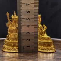 Statue de Bouddha en laiton de 6 cm avec placage en feuille d'or, Feng Shui et bouddhisme, sculpture personnalisable pour la décoration de la maison et cadeau d'affaires