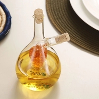 Bouteille à huile et vinaigre 2 en 1 en verre borosilicate haute résistance 450 ml, logo personnalisé pour usage en cuisine