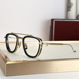 Gafas de Prescripción para Hombre con Montura Transparente de Aleación, Diseño Vintage, Ópticas de Lujo con Protección Anti Luz Azul, Ideales para Rostros en Forma de Diamante - Product Image 5