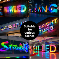 Letrero LED Personalizado CARREY, Letrero LED Colorido para Exteriores, Letrero 3D con Letras Iluminadas Frontalmente, Letrero Luminoso para Tiendas