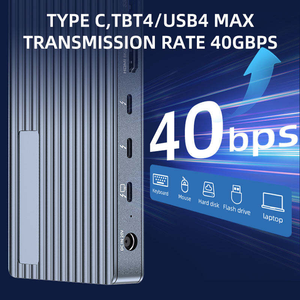 Docking Station Thunderbolt 4 USB4.0 in Lega di Alluminio, Hub USB-C a 13 Porte, 40Gbps 8K 60Hz, USB <span class=keywords><strong>3.2</strong></span> Gen2 10Gbps per 2.1 87W PD RJ45 - Product Image 3