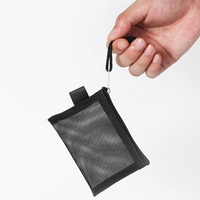 Mini sac de carte en maille de Nylon Transparent organisateur de carte d'identité de crédit Portable porte-monnaie rouge à lèvres écouteur ligne de données sac de rangement de clé