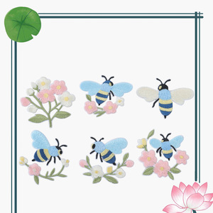 Patch brodé abeille pastorale auto-adhésif en tissu pour la décoration de vêtements et sacs - Product Image 4