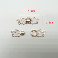Bouton de vêtement en alliage de zinc plaqué émail motif feuille et nuage, style chinois, accessoire de fixation pour col Hanfu Cheongsam, écologique