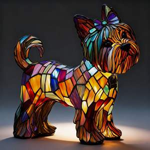 Figurine de chien en résine, veilleuse colorée, décorative pour la chambre, cadeau de vacances, ambiance magique - Product Image 3