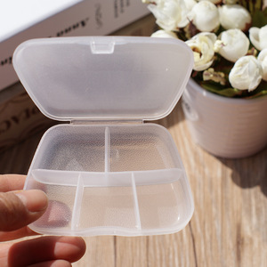 Transparent Plastic Pillbox 5 Compartment Portable Travel Medicine Box Covered With Compartments - Product Image 1