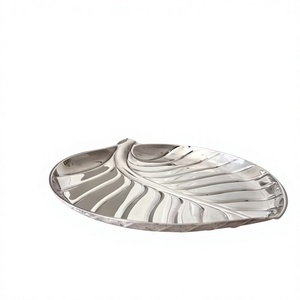 Decorative Leaf <b>Tray</b> For Parties Handmade Eco Friendly Metal Serving <b>Trays</b> Dining Table Decoration Customizable <b>Tray</b> & Dish 2026 - Product Image 1