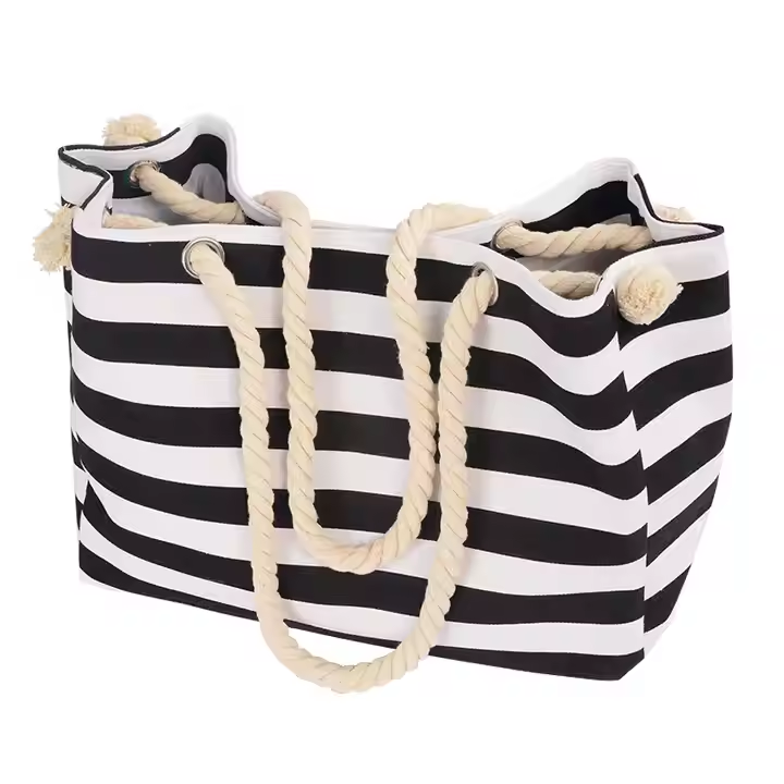 Large Capacity Expandable Canvas Beach Tote