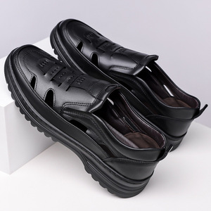 Men's Plus Size Breathable Hollow Out Casual Shoes 38-48 Rubber Sole Low Heel Leather <b>Sandals</b> - Product Image 4