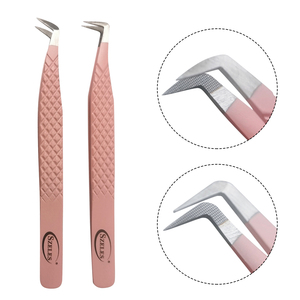 <span class=keywords><strong>Pinzas</strong></span> de pestañas de aislamiento de punta de fibra de acero inoxidable personalizadas con envío directo, ventilador de volumen, herramientas de pestañas, <span class=keywords><strong>pinzas</strong></span> de punta de fibra - Product Image 4