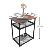 Mesa Auxiliar Moderna y Económica de Madera con Diseño Convertible Ecológico, Bandeja de Sofá en Forma de C Estrecha Hecha a Mano