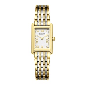 Reloj de Cuarzo para Mujer con Logotipo Personalizado, Dorado, Elegante, Correa de Cuero y Acero Inoxidable, Cristal Rectangular, Resistente al Agua, de Lujo, para Negocios y Fiestas - Product Image 2