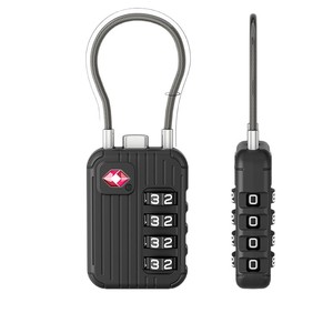 <b>TSA</b> Approved Combination <b>Lock</b> Zinc Alloy Steel Wire Rope 4 Digit Travel Luggage <b>Lock</b> for International Customs and Bags - Product Image 1