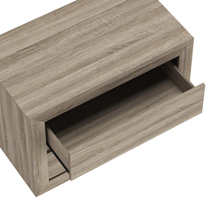 Mesita de noche en roble natural de 32x18.3x24 pulgadas con cajón para almacenamiento debajo de la cama - Product Image 3