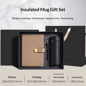 Set Regalo Aziendale Professionale: Taccuino A5 in Pelle PU con Cucitura, Penna e Tazza Termica - Confezione Regalo Promozionale per le Feste - Product Image 2