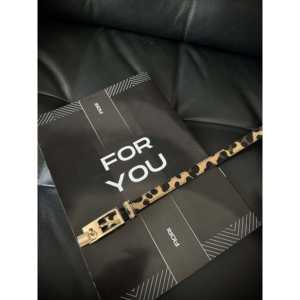 Cinturón con estampado de leopardo para mujer, con hebilla de bloqueo automático, cinturón informal de tela de poliéster para uso diario - Product Image 2