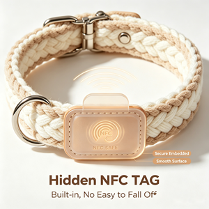 Collier tissé réglable pour chien avec puce NFC et boucle en cuir pour chiens de petite, moyenne et grande taille - Product Image 3