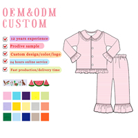 En Gros Pyjamas de Noël Doux, Tenues Famille Fille, Ensembles de Nuit Deux Pièces à Volants, Pyjamas Boutique Doux pour Bébé Fille