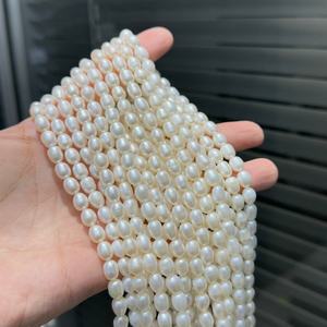 סיטוני אורז טיפה בצורת טיפת מים פנינה aaaaaa כיתה 6-6.5 מ "מ פנינה חוט 36 ס" מ לתכשיטים - Product Image 6