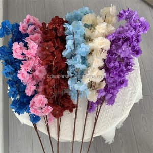 B-126 matrimonio fiore artificiale ciliegio finto fiore nuovo stile <span class=keywords><strong>Sakura</strong></span> 3 rami gambo singolo fiore di ciliegio 3 strati rosa scuro - Product Image 4