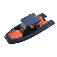 Bateau pneumatique rigide de luxe en aluminium de 7,5 m (25 pieds) avec T-Top et console centrale, Alu RIB à vendre