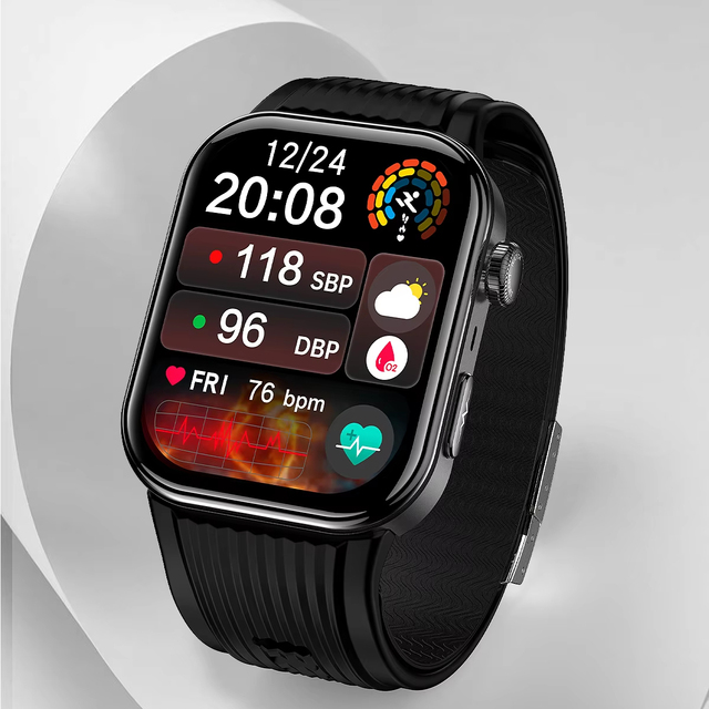 2026 Health Smart Watch S191 Air Pump ECG BP/SpO2/Temperature Monitoring SOS Call Fall Detection Elderly Care AMOLED Display