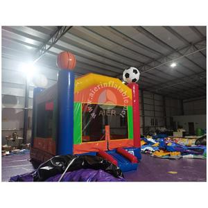 Château <span class=keywords><strong>gonflable</strong></span> sur le thème du sport avec décorations de basketball et de football, idéal pour les fêtes sportives d'enfants, la location d'événements et les jeux en plein air - Product Image 5