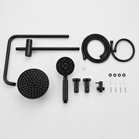 Ensemble de douche thermostatique mural encastré en laiton massif noir de qualité supérieure avec pommeau pluie et douchette à main