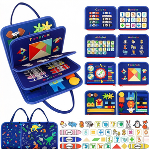 Montessori Felt Busy Board &amp; <strong>Book</strong> for Toddlers 2-4 Years Sensory Learning Travel Toy with Airplane &amp; <strong>Car</strong> Screen Unisex - Product Image 1