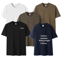 Camiseta de Alta Calidad, 330 g/m², 100% Algodón, Color Sólido, Talla Grande, Estilo Urbano, para Sublimación, Casual, para Hombre